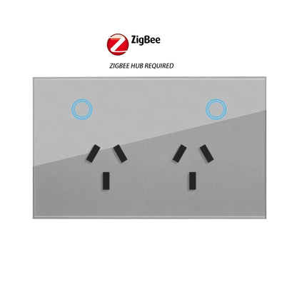 Melery Zigbee Smart Steckdose 2 Wege AU Elektrische Stecker Steckdose 10A Power Touch Sensor Schalter Drahtlose Fernbedienung Alexa Google Hause