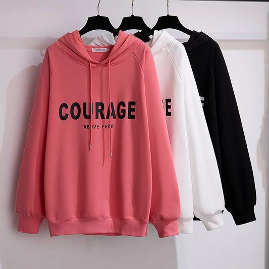 175 kg Plus Size Damen Büste 170 Frühling Herbst Lose Brief Kapuzenpullover Sweatshirt Schwarz Rot Weiß 4XL 5XL 6XL 7XL 8XL 9XL
