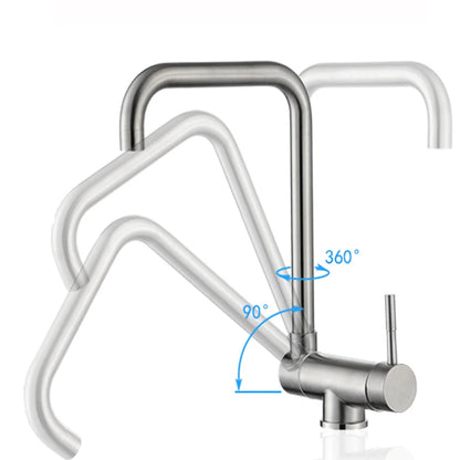 Stainless Steel Kitchen Faucet Lead-Free Folding Mixer 360 Degree Swivel Single Handle Nickel Kitchen Sink Taps