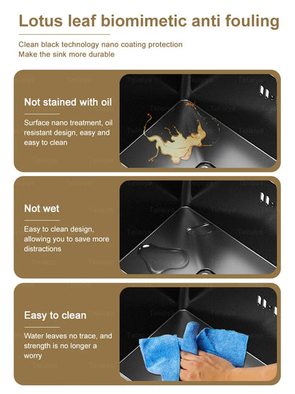 Versteckte Waschbecken aus Edelstahl, Küchenspüle, Bar, kleiner Einzelschlitz mit Deckel, Waschbecken, Balkon, Garten, Wohnmobil