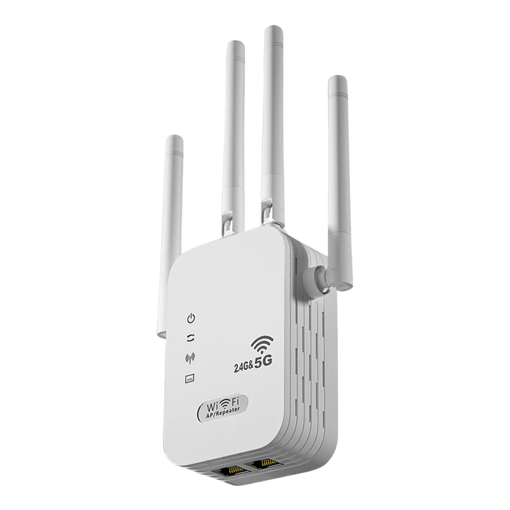 1200Mbps WiFi Signal Booster Wireless WiFi Repeater with WAN/LAN Port Dual-Band 2.4/5G WiFi Signal Amplifier WIFI Range Extender