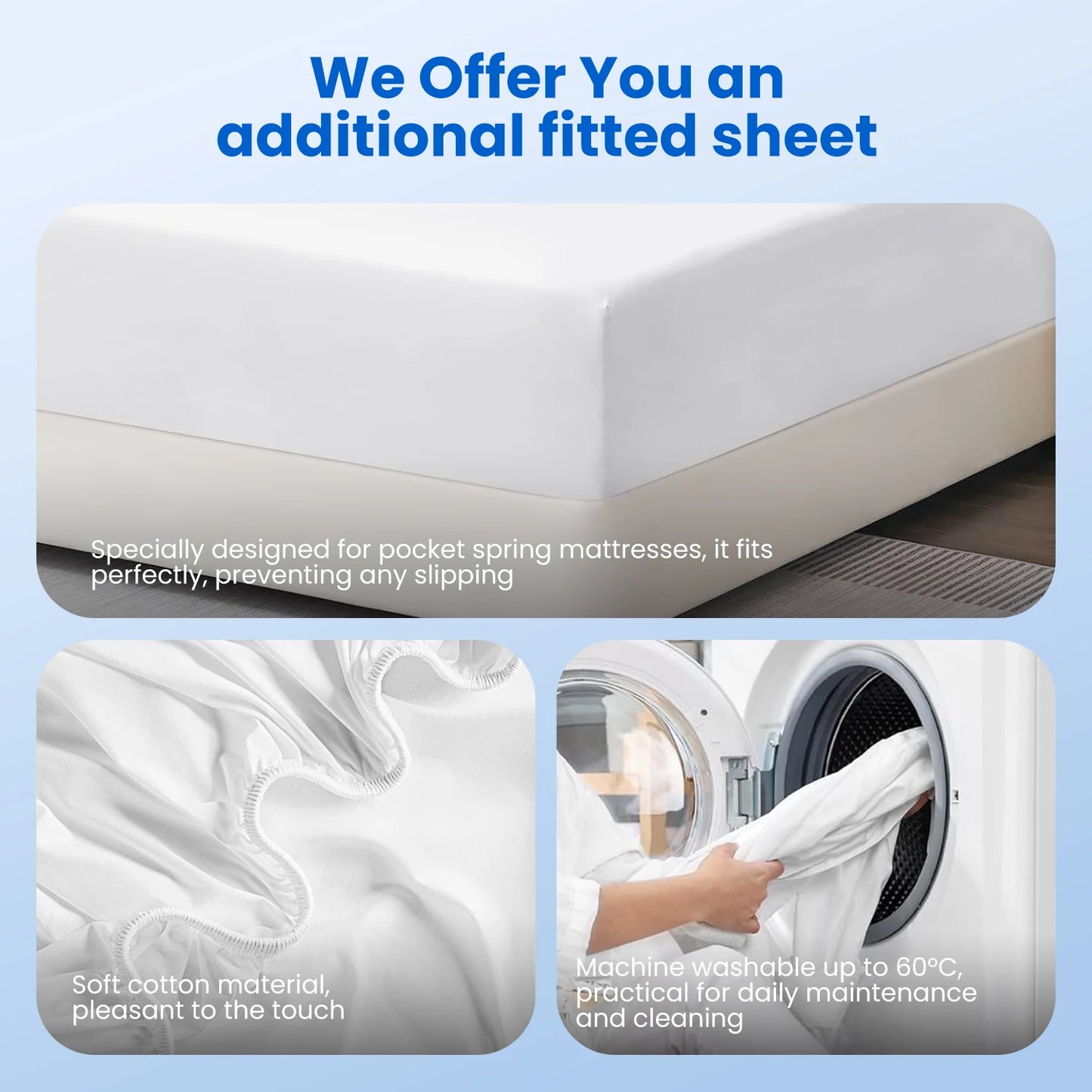 Daccormax-Matratze 90 x 200, Taschenfederkernmatratze 22 cm, ergonomisches Design, 7 Zonen, antiallergische Matratze mit waschbarem Bezug