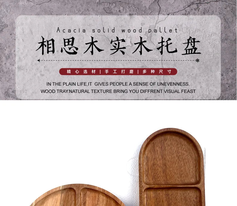 Acacia Wood Japanese Style Plates High Aesthetic Value Plates Creative Home Tableware Plates.