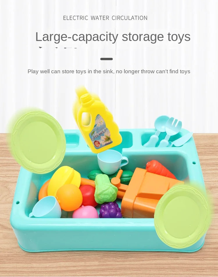 Kitchen Toy Plastic Dish Wash Sink Set Children Simulation Pretend Role Play Housework Kit Early Educational Toys for Children.