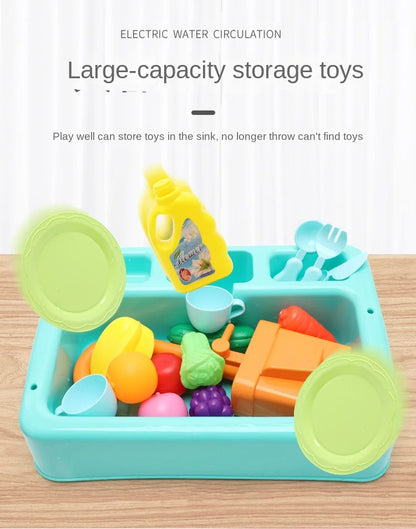 Kitchen Toy Plastic Dish Wash Sink Set Children Simulation Pretend Role Play Housework Kit Early Educational Toys for Children.