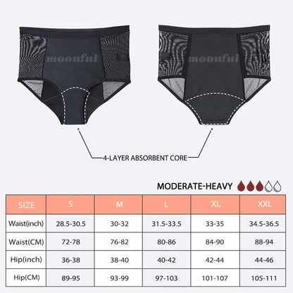 High Waist Period Underwear Lace Mesh Menstrual Panties Women Menstrual Cycle Absorbent Underwear Girl Panties for Monthly