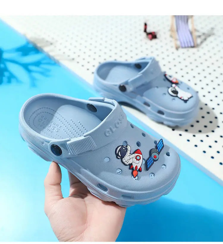 3-12y Kids Mules & Clogs Summer Boys Girls Sandals Cartoon 6 Colors Non-slip Comfortable Beach Slippers Children Garden Shoes 24