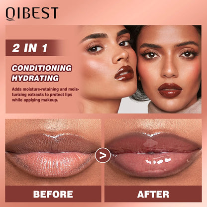 QIBEST Crystal Lip Balm Moisturizing Lip Gloss Oil Jelly Lipgloss Long Lasting Liquid Lipstick Hydrating Tinted Lip Serum Makeup.
