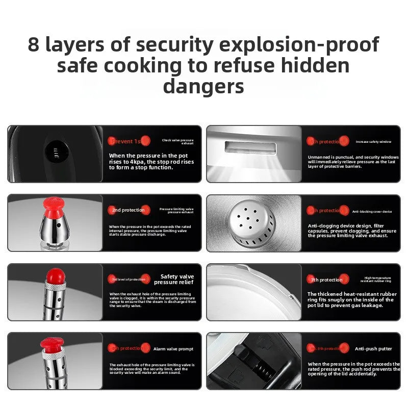 Pressure cooker, gas induction cooker, universal household gas, gas, open flame pressure cooker, large capacity.