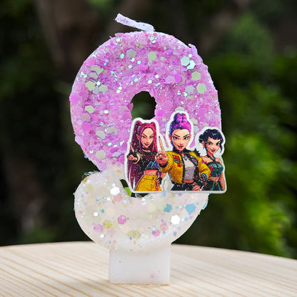 Anime Kpop Dämon Jäger Thema Kerze 3D Nummer 0-9 Kinder Geburtstag Kuchen Dekoration Baby Shower Party Zubehör geschenke