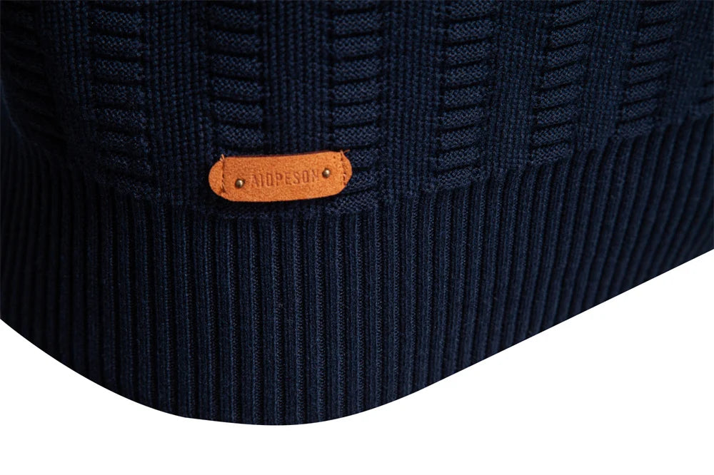 AIOPESON Luxury Striped Pullover Men Old Money Style Cotton Knitwear Thick Warm Crew Neck Winter Social Sweater Male