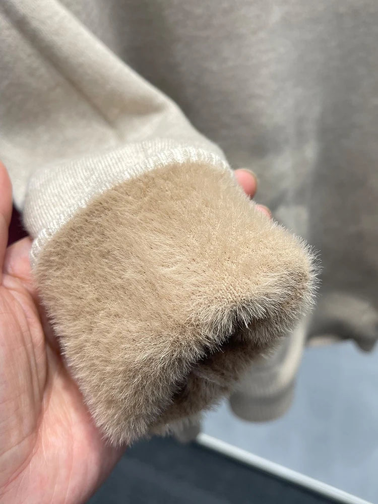 Verdicken Samt Rollkragenpullover Frauen Koreanische Mode Gefüttert Warme Sueter Gestrickte Pullover Schlank Top Winter Jersey Strickwaren Jumper.