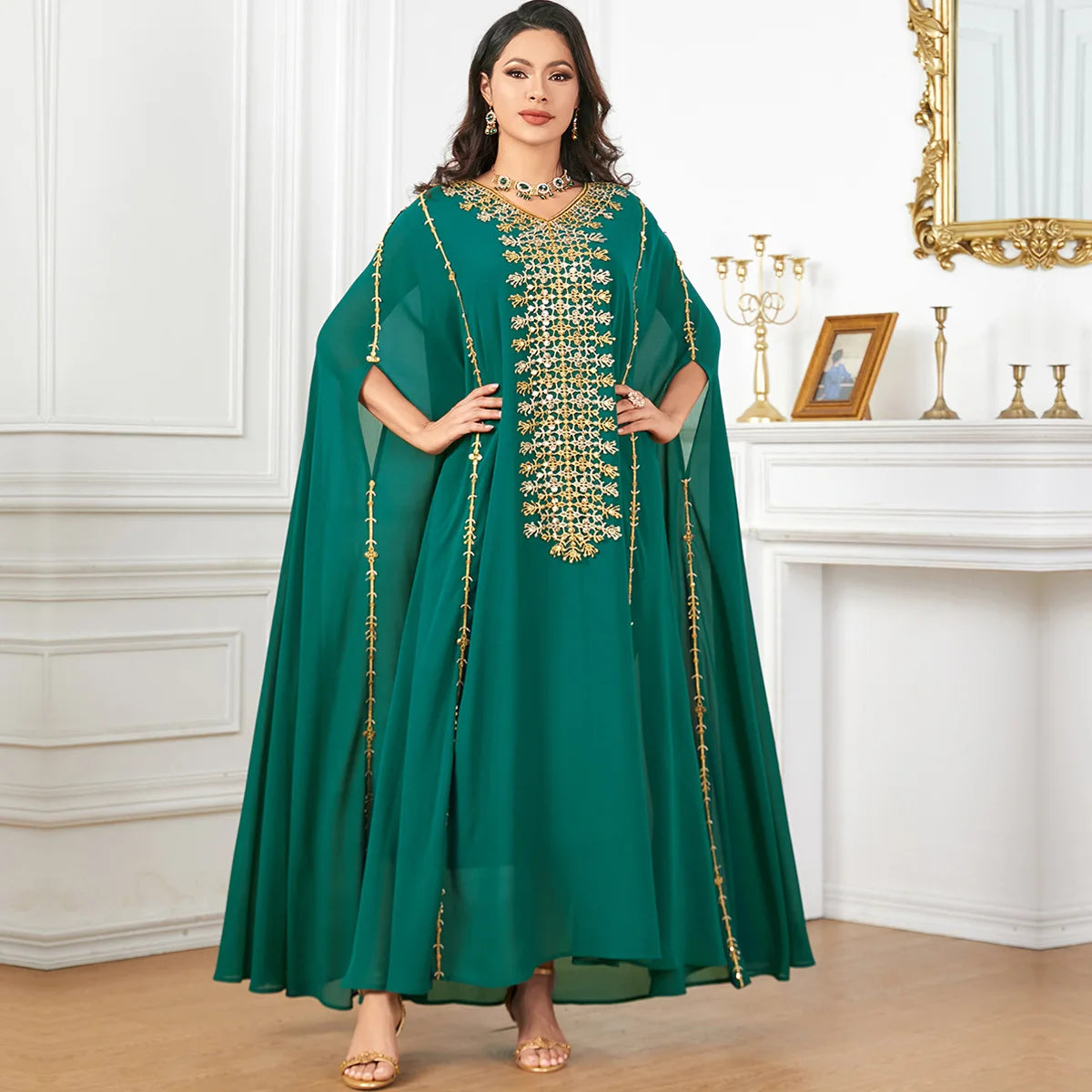 Morocco Kaftan Luxury Dubai Abaya Women Muslim Cloak Dress Eid Djellaba Caftan Islam Jalabiya Arabic Robe Vestidos Abayas Kebaya.