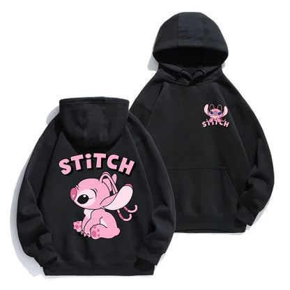 Stitch Hoodie Autumn/Winter Hoodie European and American Cartoon Anime Hoodie Loose Clothes Couple's Hoodie Coat.