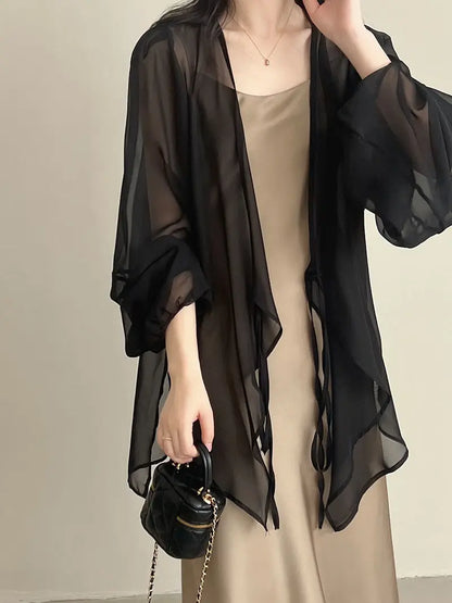 Jacken Frauen Elegante Sommer Sun-proof Zarte Mode Täglichen Lose Einfache Feste Alle-spiel Grundlegende Stilvolle Koreanische stil Puff Hülse
