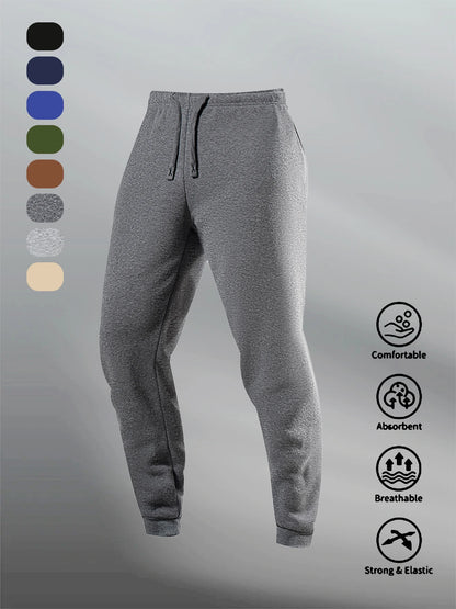 Men's Casual Sweatpants Autumn Winter Fleece Sports Pants Daily Unisex Fashion Trousers Solid Color Gym Workout Long Pants.