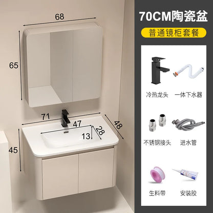 Moderner intelligenter Badezimmerschrank, Wabenstruktur, Aluminium, WC, Waschbecken, Schrank, Kombination, integriertes Keramikwaschbecken, Waschtisch