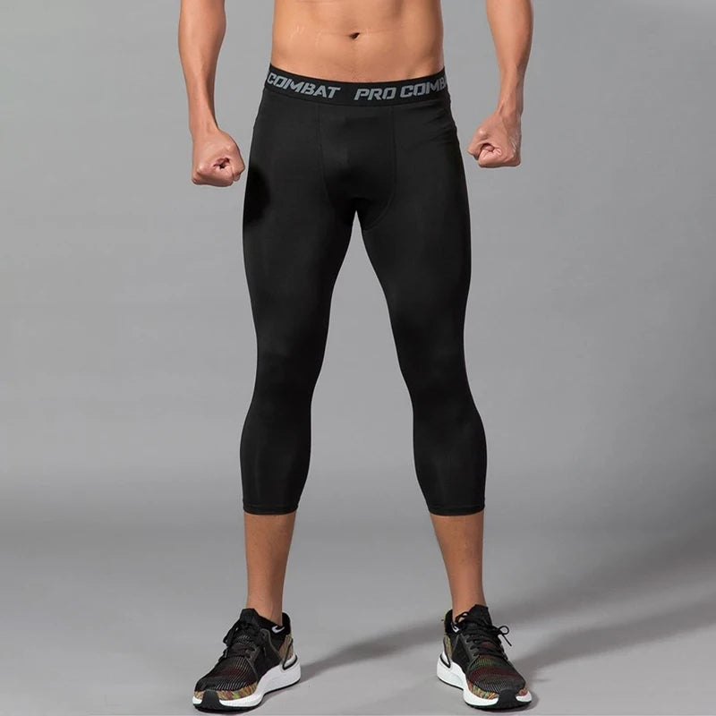 Herren-Kompressionshose, Strumpfhosen, coole, trockene Leggings, Sport-Baselayer-Laufhose, sportliches Training, aktive Shorts