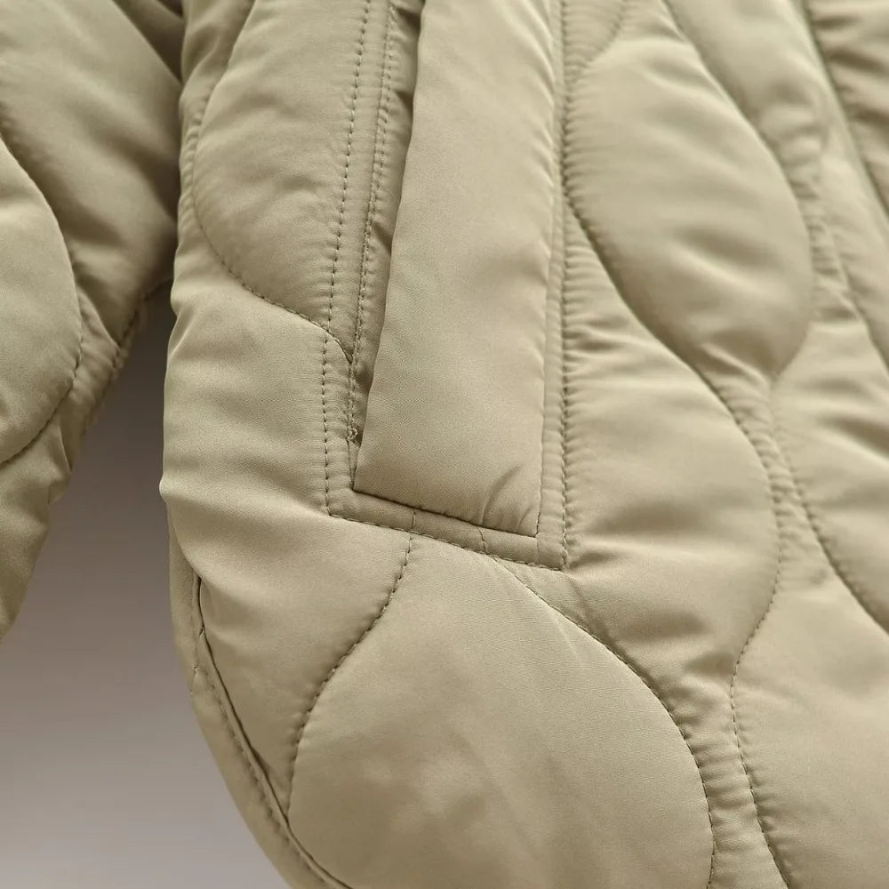 Women Loose Warm Adjustable Hood Overcoat Long Sleeves Single Breasted Side Vents At Hem Pocket Jacket Spring New Chic Coat.