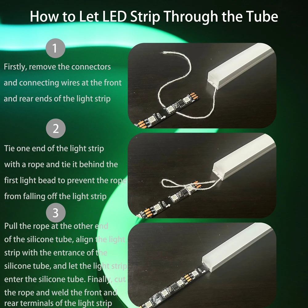 LED Silicone Tube Flexible Neon Soft Lights For SK6812 WS2812B WS2811 DIY Christmas Holiday Decoration Strip Light Tape Rope.