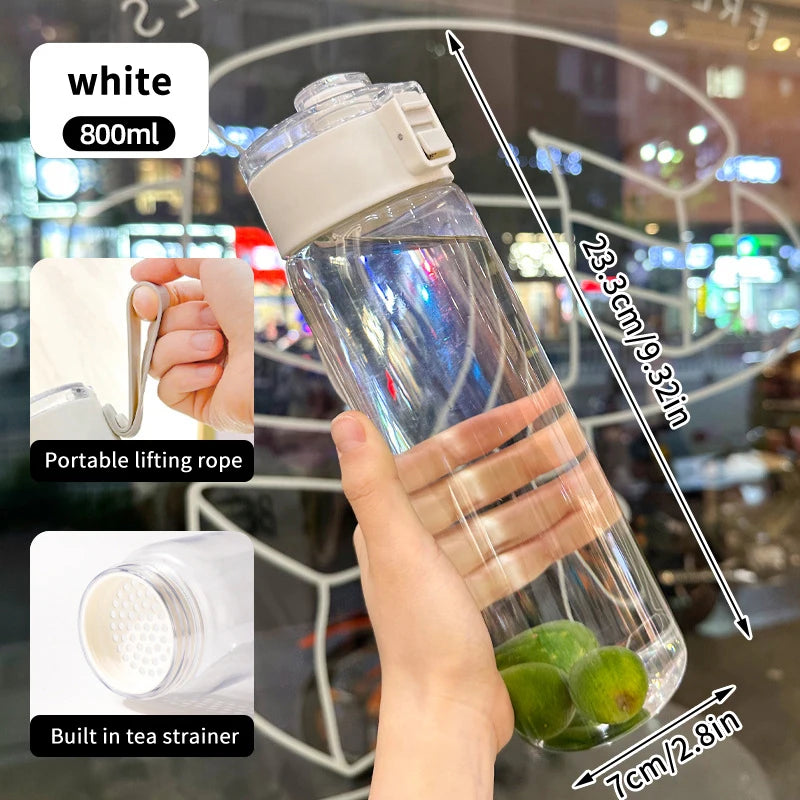 400/600/800ML Large Capacity Sports Water Bottle Leak Proof Plastic Cup Drinking Outdoor Travel Portable Gym Fitness Jugs.