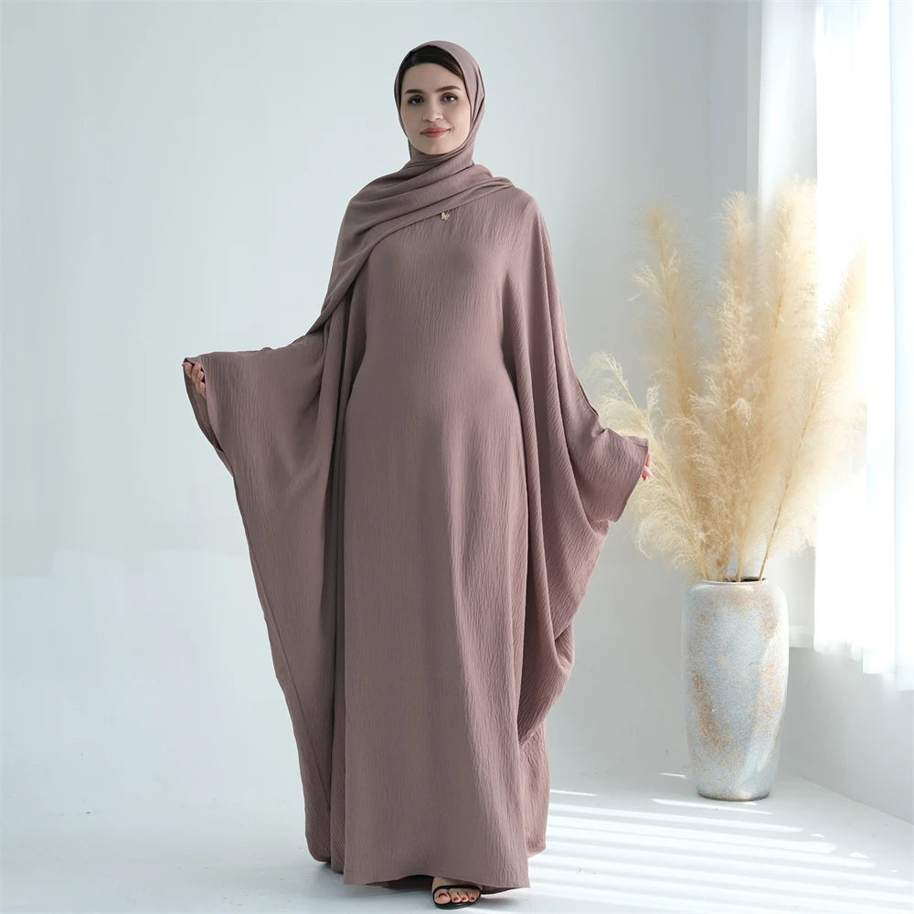 Ramadan Eid Baumwolle Leinen Khimar Abaya Set Dubai Muslim Sets Hijab Kleid Kaftan Abayas Kaftan Marocain Femme Vestidos Para Mujer