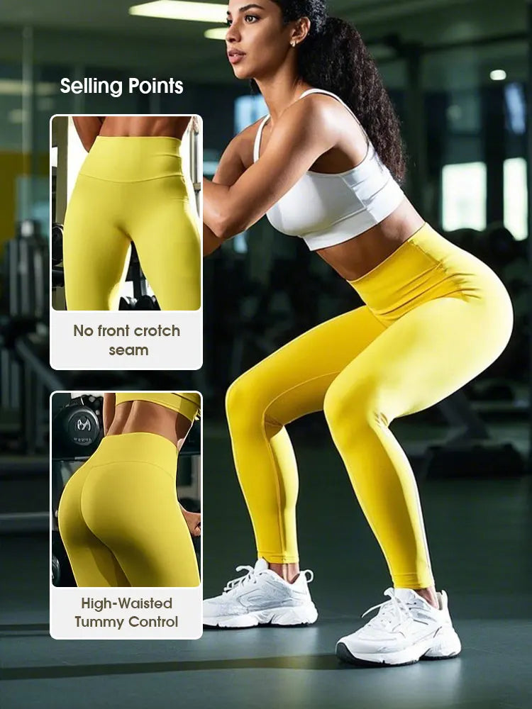Summer High-Waisted Yoga Pants - 4-Way Stretch Quick-Dry Workout Leggings for Running Cycling Gym Fitness.