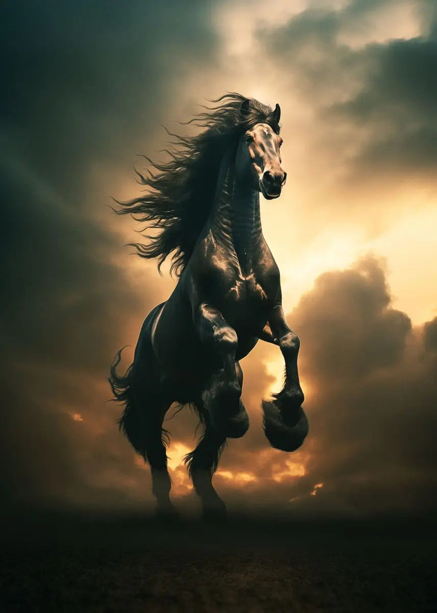 Black and White Wild Horses Canvas Paintings on The Wall Art Posters Prints Wall Picture Modern Animals Art Room Home Decor