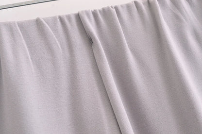 HH Women's 2-Piece Set Fashion Slimming Double-Sided Fabric Round Neck Long-Sleeve Top+Elegant Stretch Casual Wide Leg Pants