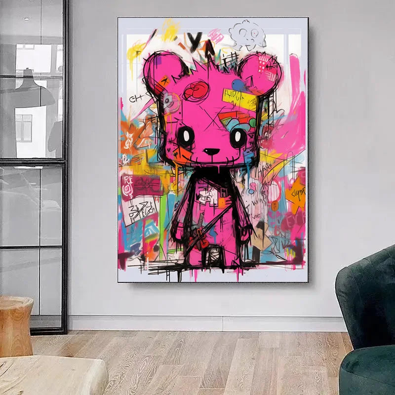 Animation Room Decor Animals Decoration Wall Art Coloured Home Decorations Canvas Painting Graffiti Cartoon Painted Decororation.