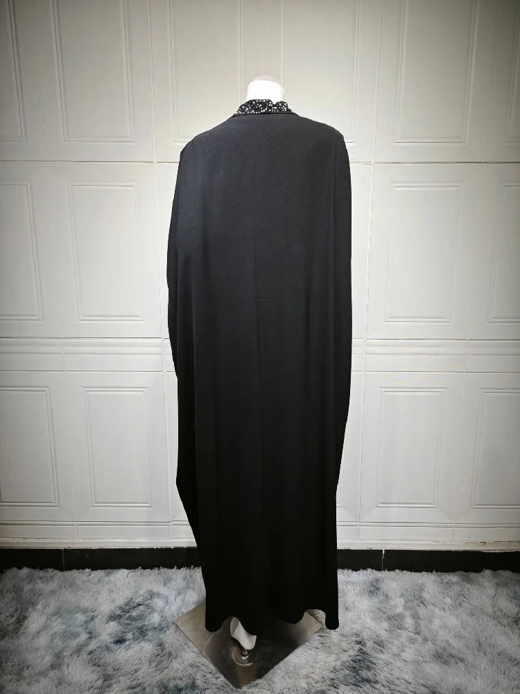 Black Open Kimono Abaya Damen Dubai Luxury Muslim Abayas For Women Kaftan Dress Kebaya Islamic Clothing Robe Femme Musulmane.