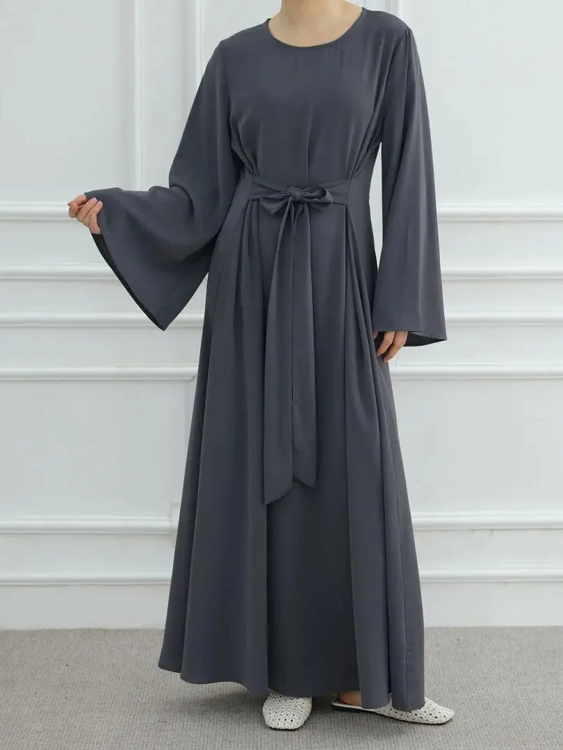 Bandage Plain Abaya Dubai For Women Kaftan Muslim Modest Long Dresses Islam Caftan Marocain Kebaya Robe Femme Musulmane Vestidos.