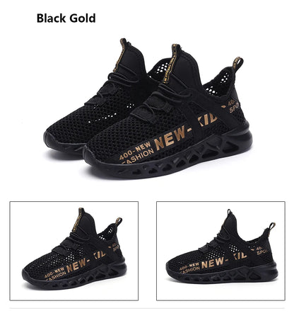 Single Net Children's Running Sneakers Breathable Lightweight Soft Non-slip Leisure Comfortable Walking Boys Girls Casual Shoes.