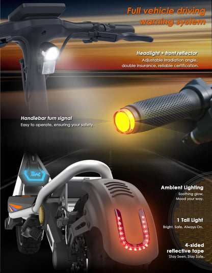 Kukirin A1 Adult Electric Scooter 800W Motor 48V 13Ah Battery Foldable Electric Scooter 10 Inch Vacuum Tires Electric Scooter.