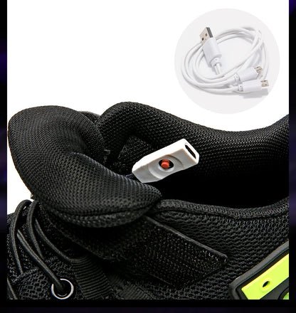 Children's Casual Shoes LED USB Charging Luminous Glowing Sneakers for Boys Girls Led Sneakers with Luminous Sole Lighted Shoe C.