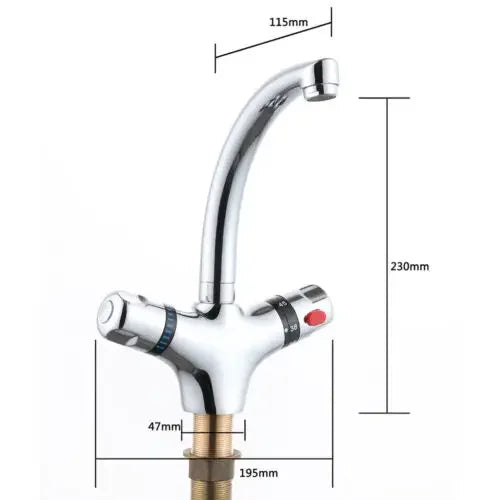 Thermostatic Tap Kitchen Sink Mixer Stainless Steel Tap