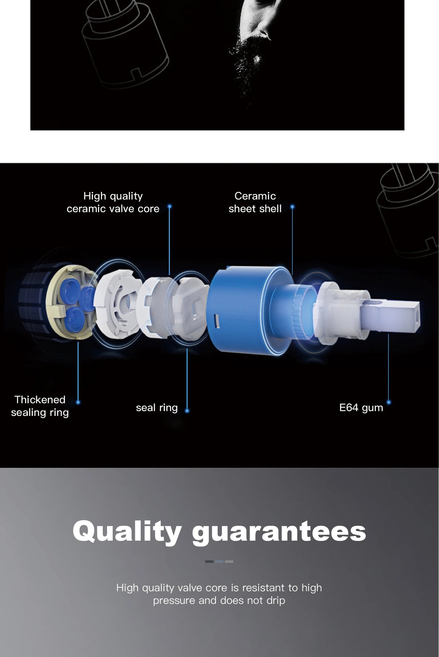 Luxury brushed gold kitchen faucet with pull-out design, 1-hole single handle cold and hot dual control dual function sink Tap