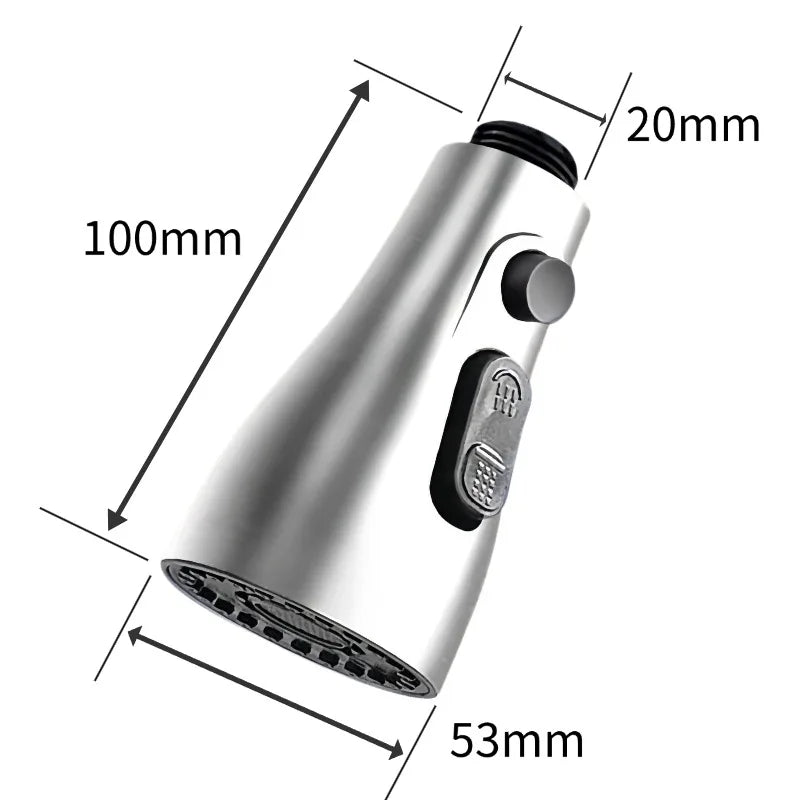 Kitchen Pull Out Faucet Sprayer Nozzle Universal 360° Rotation Faucet Extender 3 Modes Durable Water Saving Shower Spray Head