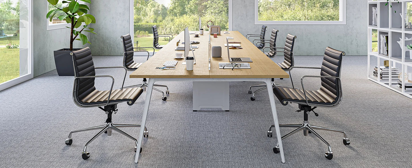 Gerippter Bürostuhl mit hoher mittlerer Rückenlehne, Drehstuhl aus echtem Leder mit Rahmen aus Aluminiumlegierung, verstellbarer ergonomischer Computerstuhl