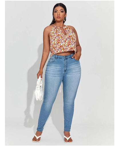 Plus Size Skinny Jeans for Women Full Length High Waist Women Jeans Stretchy Pencil Curve Women Jeans 200kgs Mom Jeans for Women.