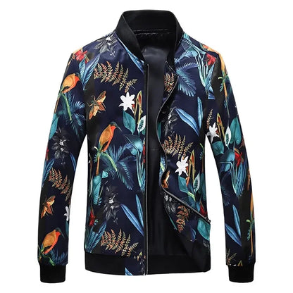 Spring new men's handsome printing men's jacket, fashion casual youth Slim sports jacket, Asian size M-6XL.