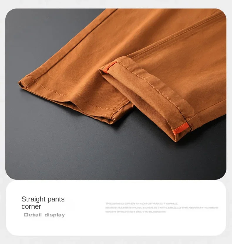 Seven-Color Stretch Jean Men's Trendy Wild Simple 97% Cotton High-End Slim-Fitting Small Straight Casual Men's Clothing Trousers