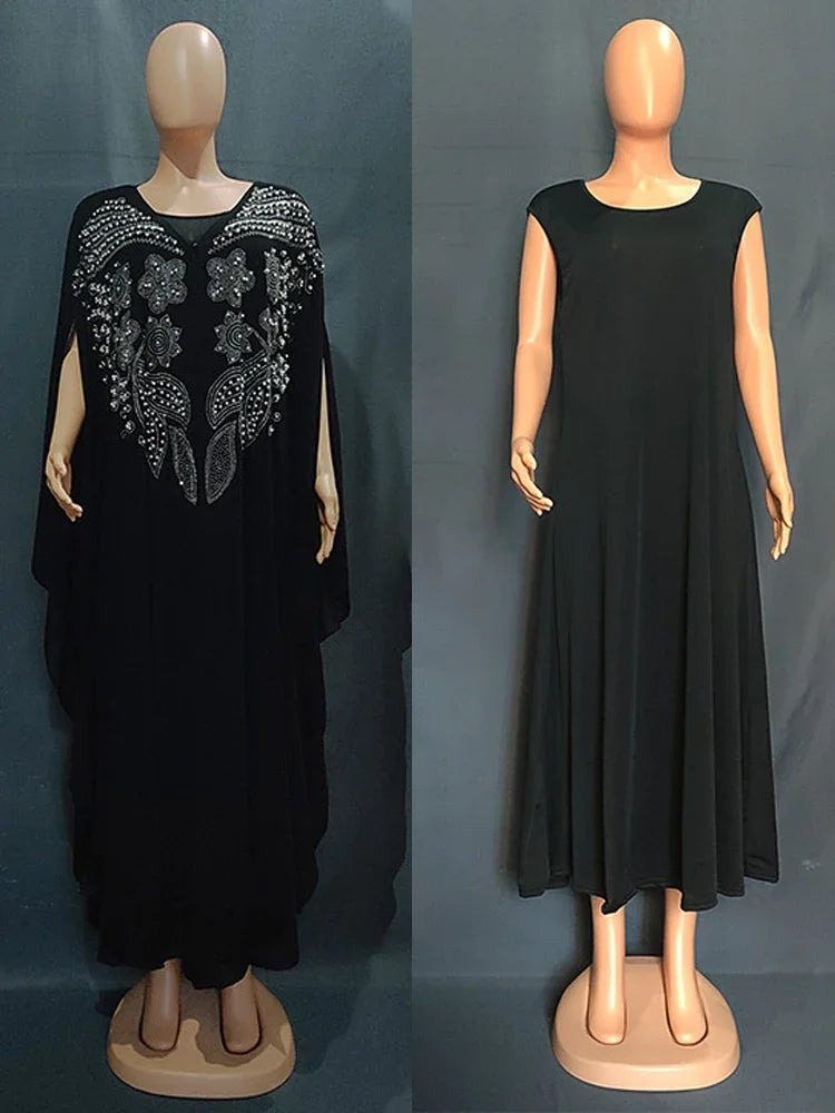 Abayas Für Frauen Dubai Luxus 2024 Chiffon Boubou Muslimischen Mode Kleid Kaftan Marocain Hochzeit Party Anlässe Djellaba Frauen.