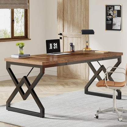 Schreibtisch, 160 x 70 x 75 cm, großer Büro-Computertisch, moderner, einfacher Arbeitsplatz, Chefschreibtisch für das Heimbüro im Arbeitszimmer