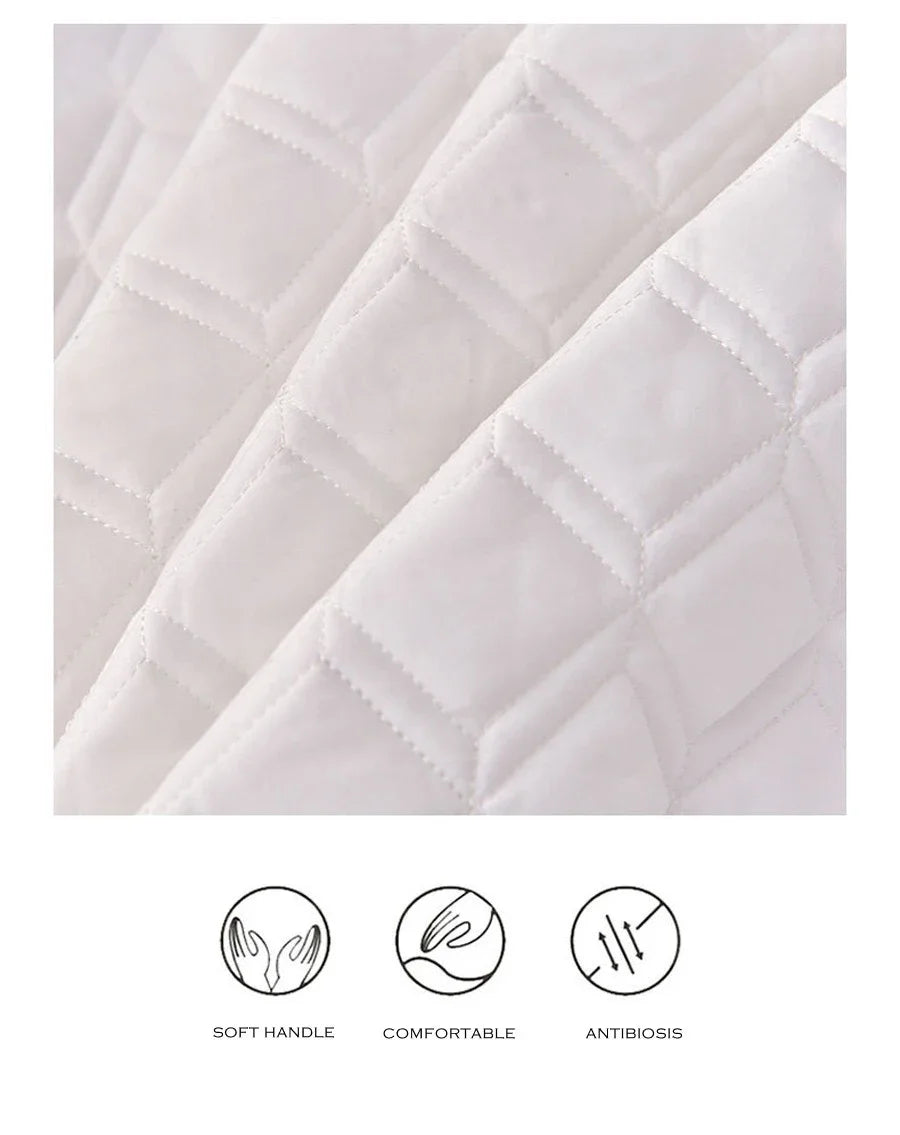 WASART Waterproof mattress protector cover quilted thicken elastic fitted sheet style couple double bed protection pad king size.