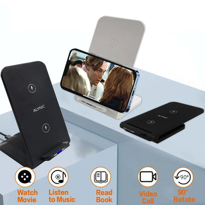 100W Wireless Charger For iPhone 16 15 14 13 12 Pro Max 11 Phone Stand Charger for Samsung S24 S23 Xiaomi Foldable Fast Charging.