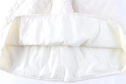 Autumn Winter Cotton Quilted Skirt Warm Womens A-line Faldas Vintage Thicken High Waist Saias Korean Fashion Knee-length Skirts