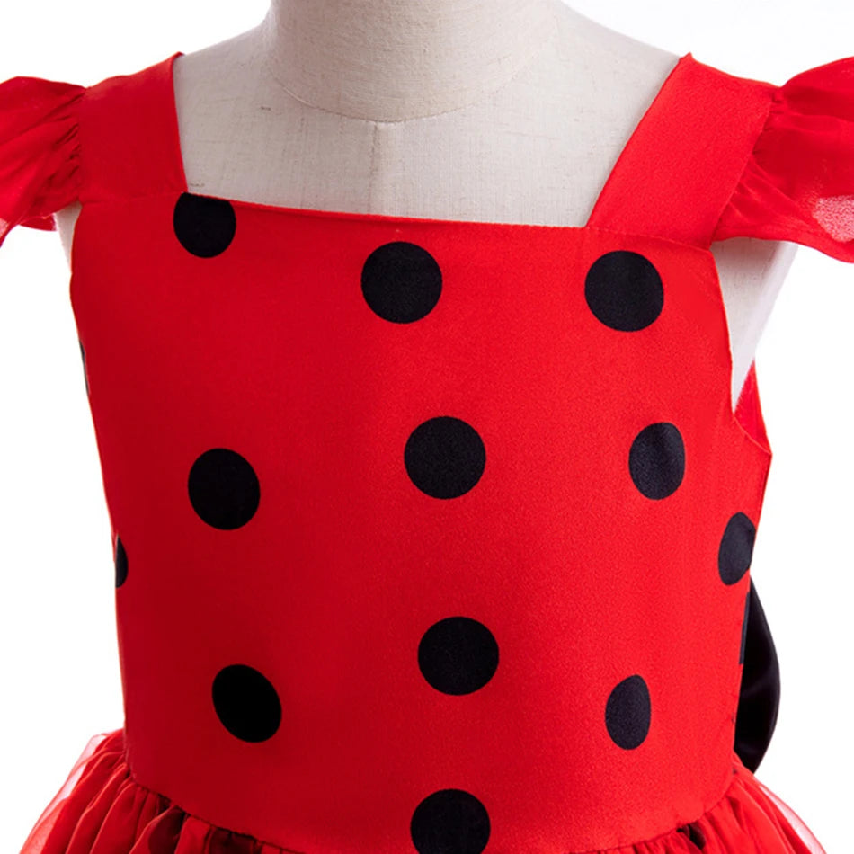 Mädchen Little Beetle Flying Sleeve Cosplay Prinzessin Kleid Geburtstag Halloween Party Kleidung Kinder Marinette Performance Kostüme
