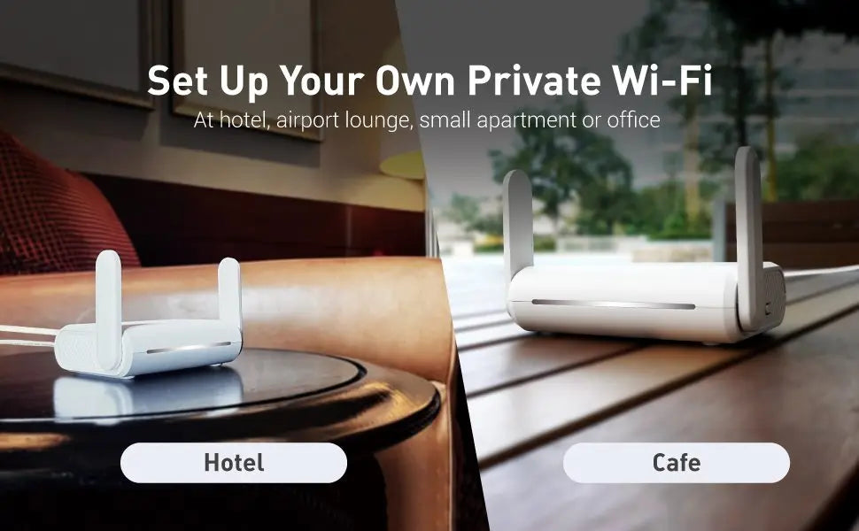 GL.iNet GL-SFT1200 (Opal) Secure Travel WiFi - AC1200 Dual Band Gigabit Ethernet Wireless Internet Router.