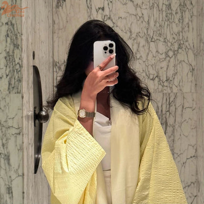 Ramadan Eid Open Kimono Abaya Damen Dubai Kebaya Muslim Women Kaftan Modest Dresses Islam Robe Vestidos Femme Musulmane.